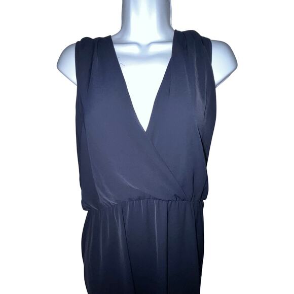 NWT Ralph Lauren Navy Sleeveless V-Neck A-Line Ruched Dress – Size 12 - Picture 2 of 7
